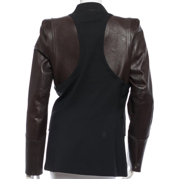 KAUFMANFRANCO Leather-Trimmed Wool Blazer Size M - Picture 3 of 3